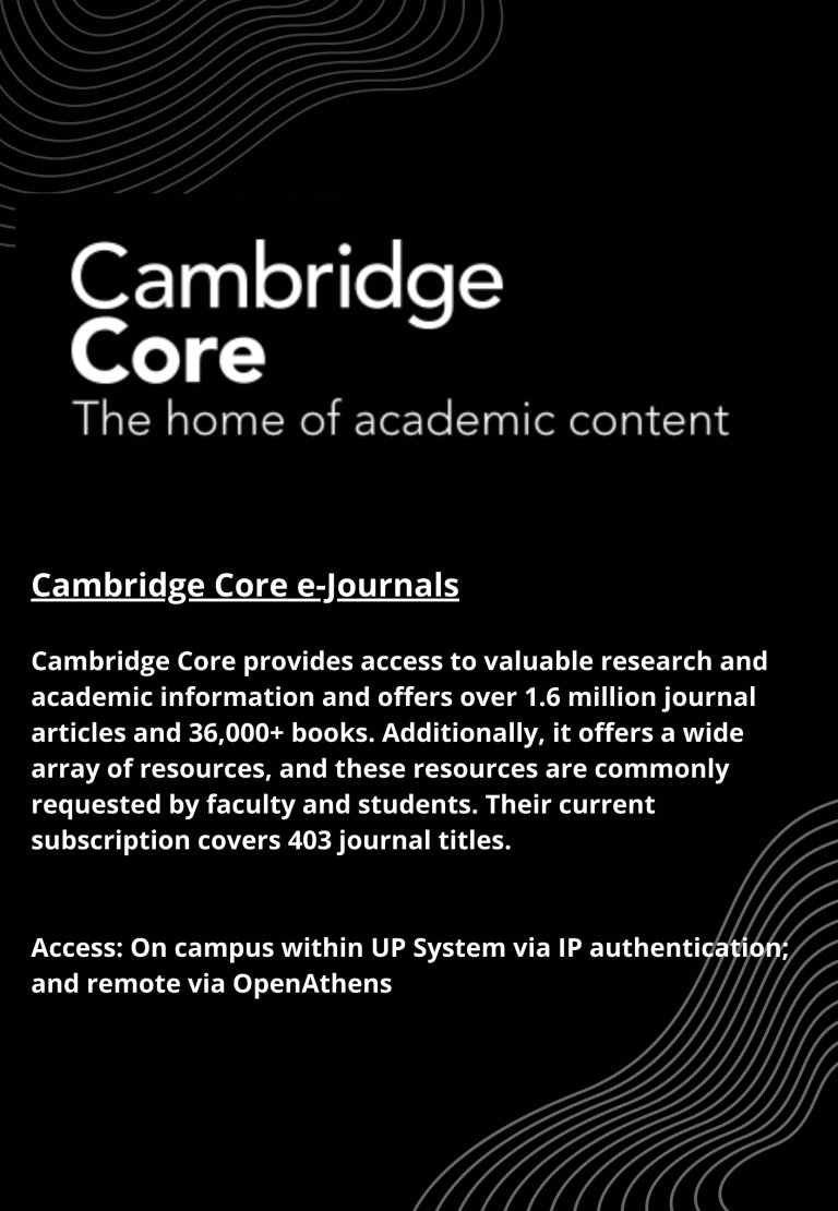 Renewed Database Subscription: Cambridge Core eJournals